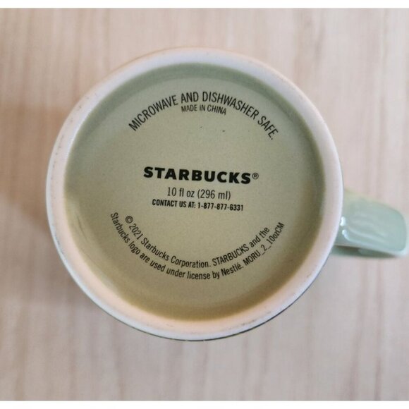 Starbucks Coffee Mug 2021 Green Leaf Mermaid 10 Fl Oz 4in Cup Coffee Bar - Picture 7 of 10